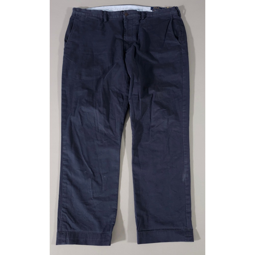Polo Ralph Lauren Pants Mens 38x30 Navy Blue Stretch Straight Fit Chino